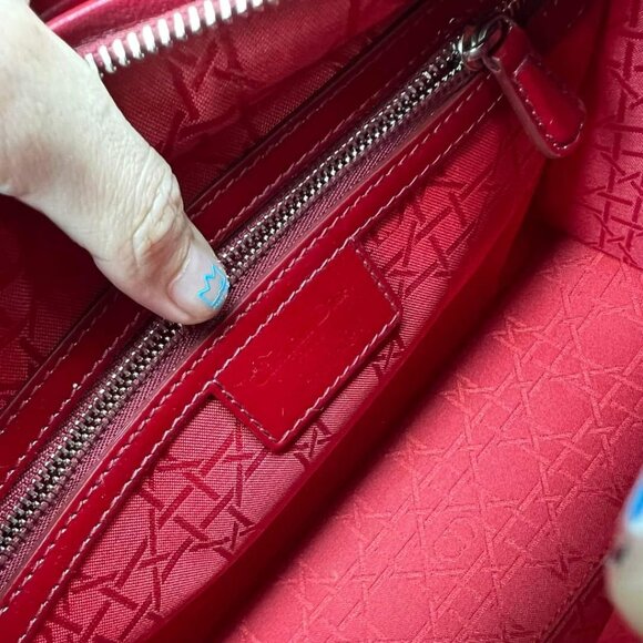 100% Authentic Dior Patent Medium Red Leather Satchel Bag - Picture 14 of 16